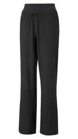 Puma modest activewear wide leg training pants in black - Front View