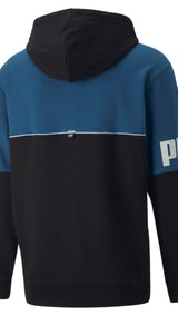 Puma power full-zip hoodie in blue - Back View