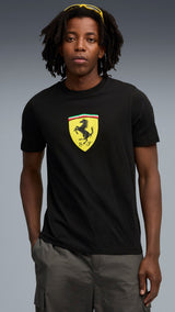 PUMA Scuderia Ferrari sportswear coloured shield tee in rosso corsa - black