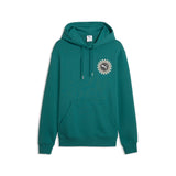 PUMA sunset drive hoodie men in emerald ice — front view