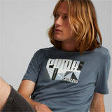 Puma monogram graphic tee men in black - Model Shot 01