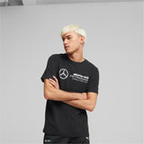 Puma mercedes-amg petronas motorsport f1 essentials logo tee men in black - Model Shot 01