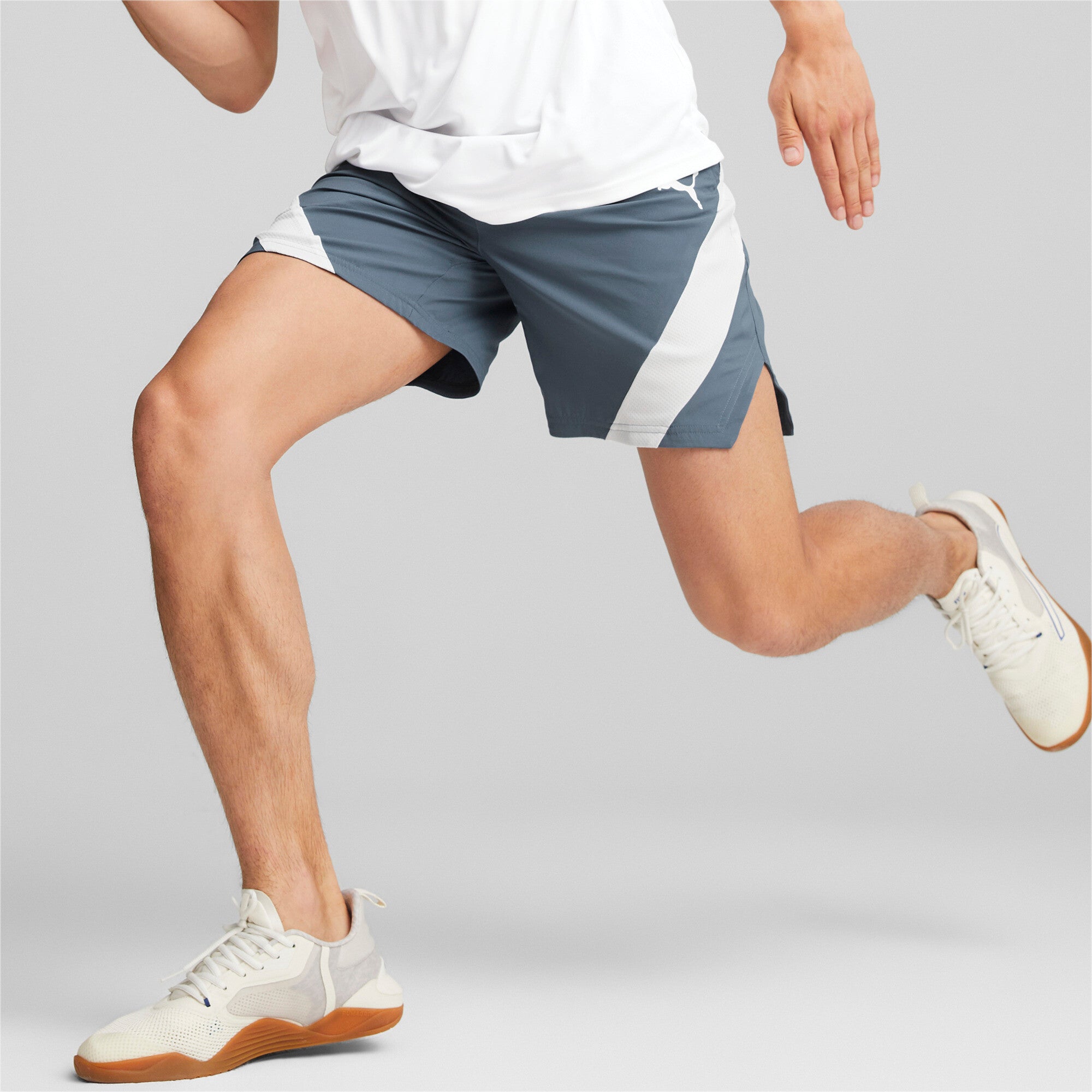 Puma training fit woven 7" shorts in gray - Model Shot 01