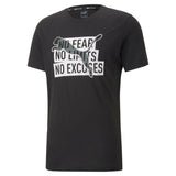 Puma training performance slogan cat tee in black - Front View