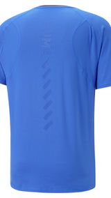 Puma running run cloudspun short sleeve tee in blue - Back View