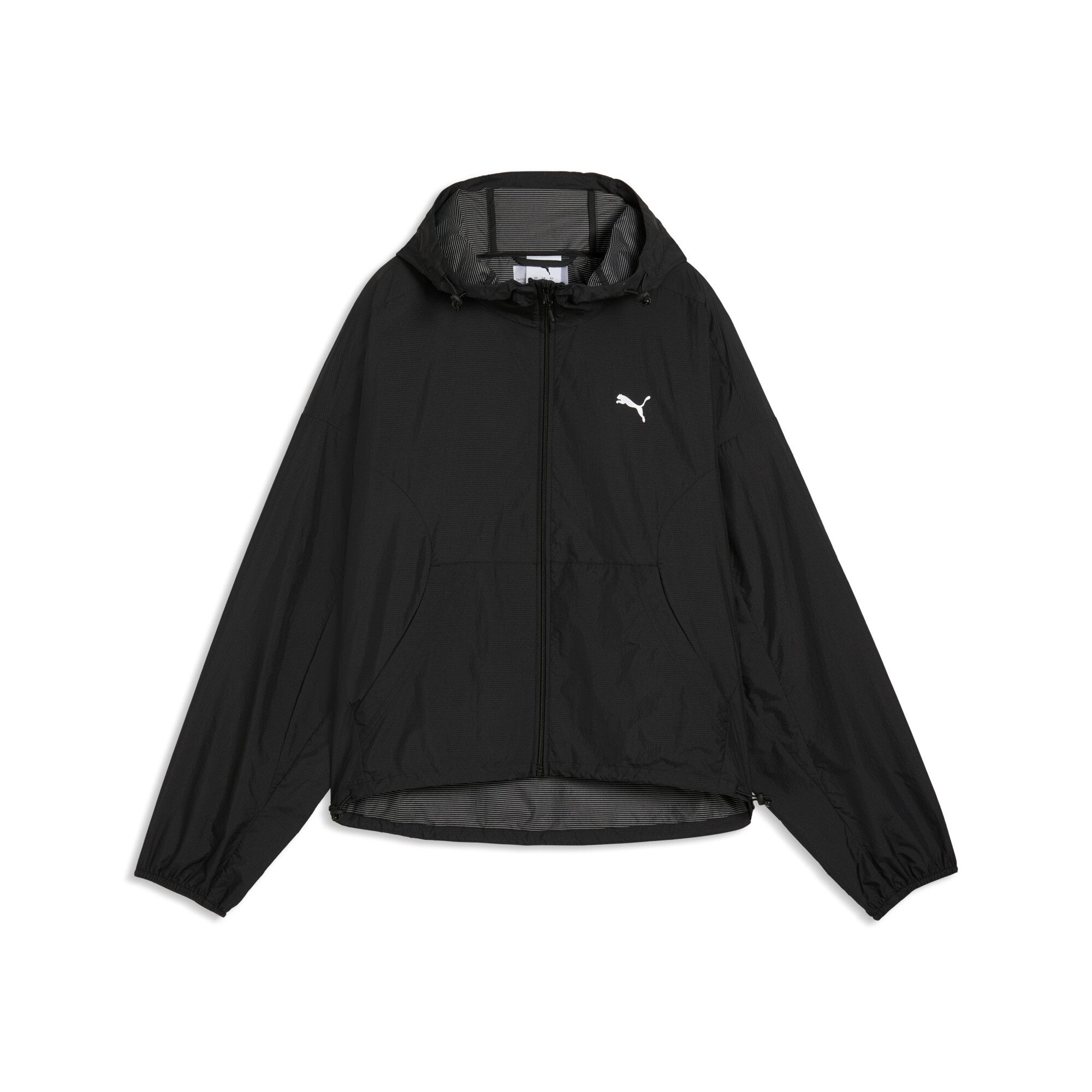 PUMA PUMATECH sense oversized windbreaker women in black — front view