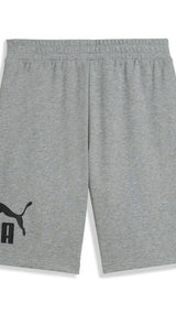 Puma essentials big no. 1 logo 10" shorts in medium gray heather - Back View