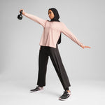 Puma modest oversized tee in rose quartz - Model Shot 03