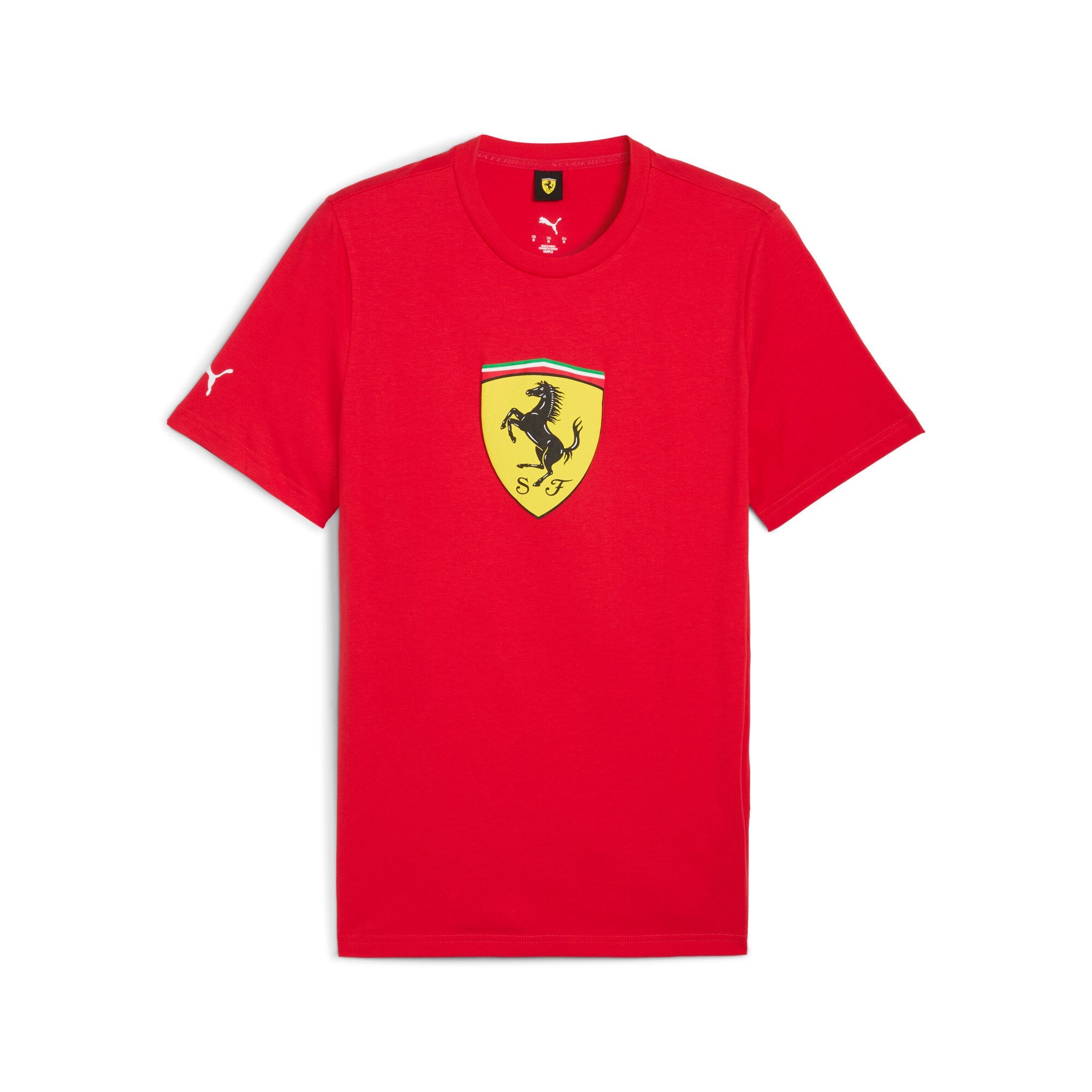 PUMA Scuderia Ferrari sportswear coloured shield tee in rosso corsa - rosso corsa