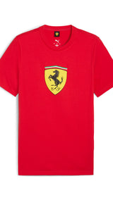 PUMA Scuderia Ferrari sportswear coloured shield tee in rosso corsa - rosso corsa