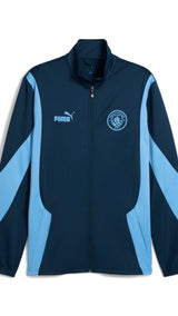 Puma manchester city ftblNRGY+ jacket in marine blue and blazing blue - Front View
