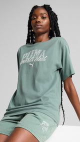 Puma class relaxed tee in green moon - Model Shot 01