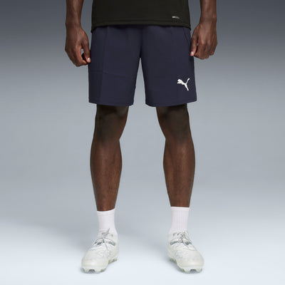 Puma teamFINAL football shorts in navy and white - Model Shot 01
