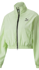 Puma dare to woven track jacket in black - Front View
