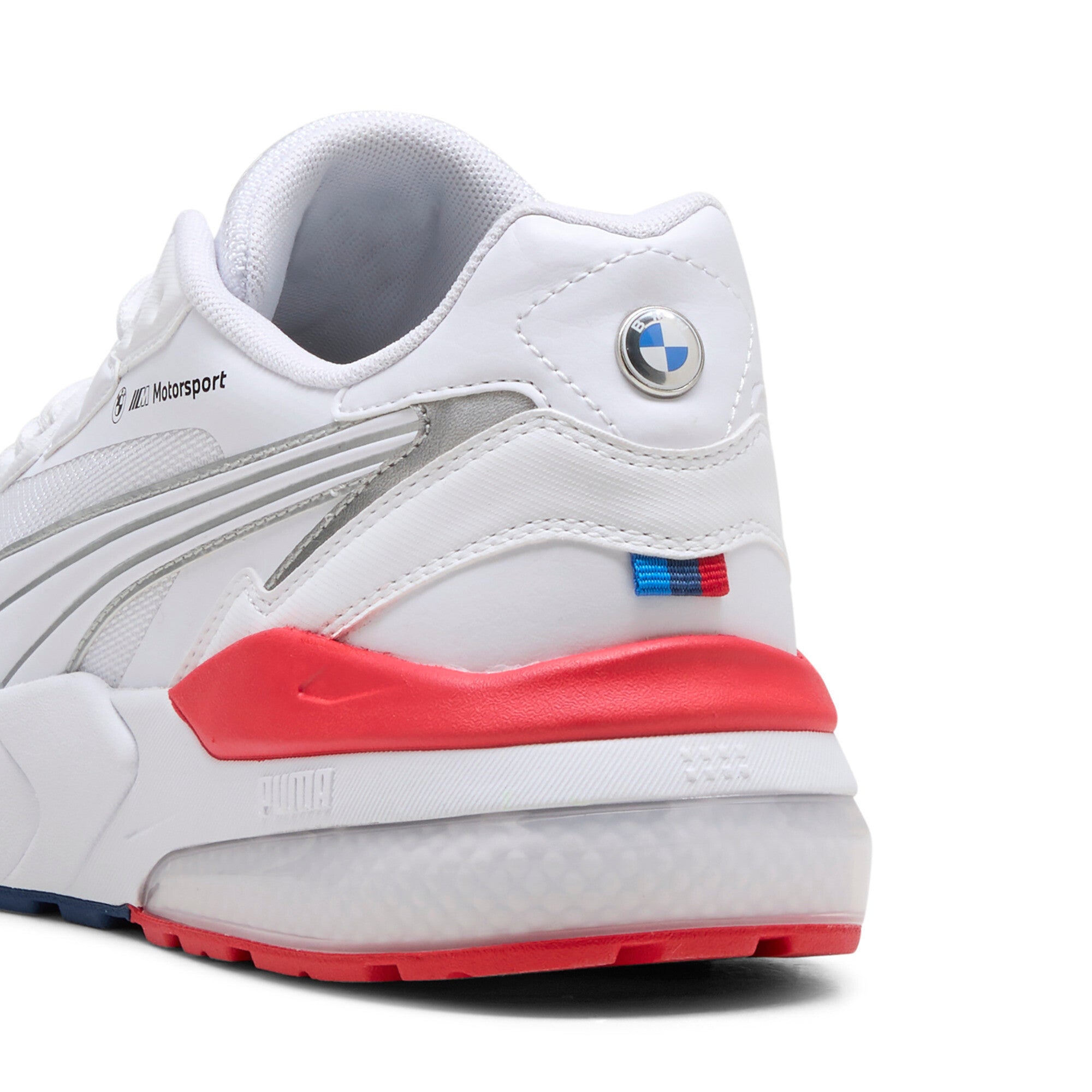 Puma BMW M motorsport vis2k in white and cool cobalt - Back View