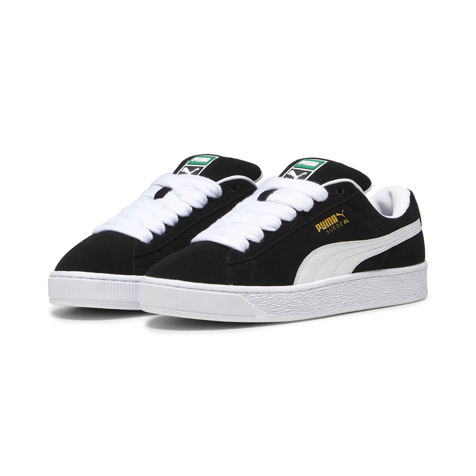 Puma suede XL sneakers in black and white - Front View