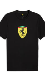 PUMA Scuderia Ferrari sportswear coloured shield tee in rosso corsa - black