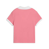 PUMA wardrobe essentials polo women in wild pink — back view