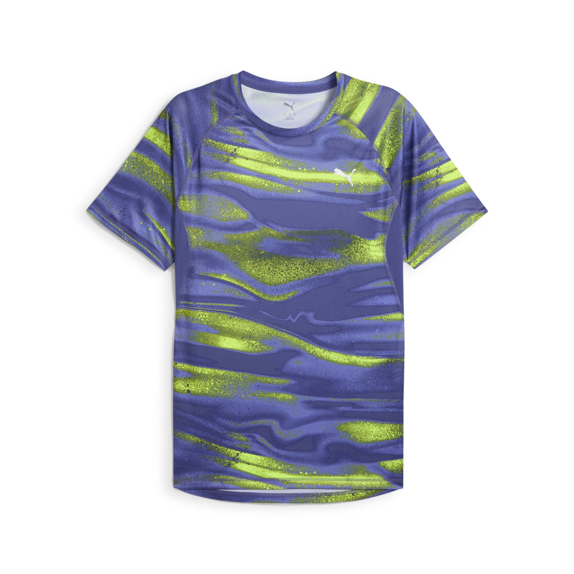Puma VELOCITY all-over print running tee in blue crystal - Front View