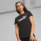 Puma essentials logo tee in black - Model Shot 01