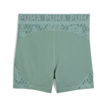 Puma lace high-waisted 5" short tights in green moon - Back View
