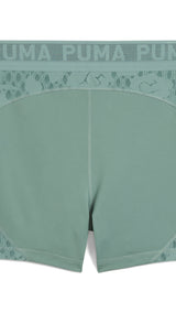 Puma lace high-waisted 5" short tights in green moon - Back View