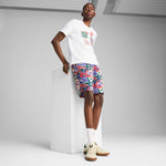 Puma sports legacy front graphic tee in white - Model Shot 03
