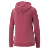 Puma essentials+ velour hoodie women in black - Back View