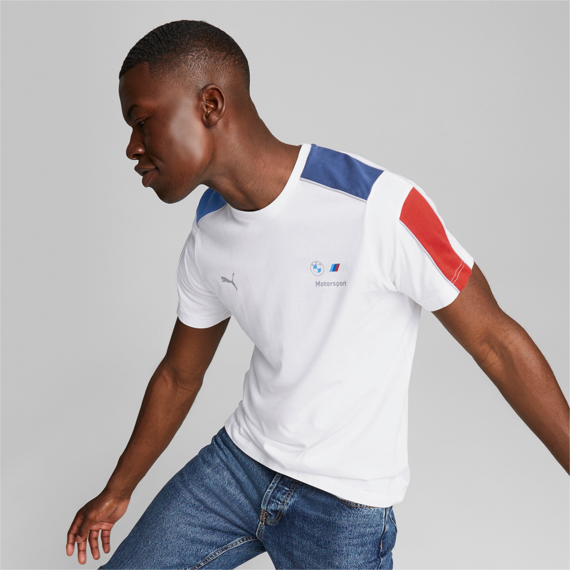 Puma bmw m motorsport mt7 tee men in white - Model Shot 01