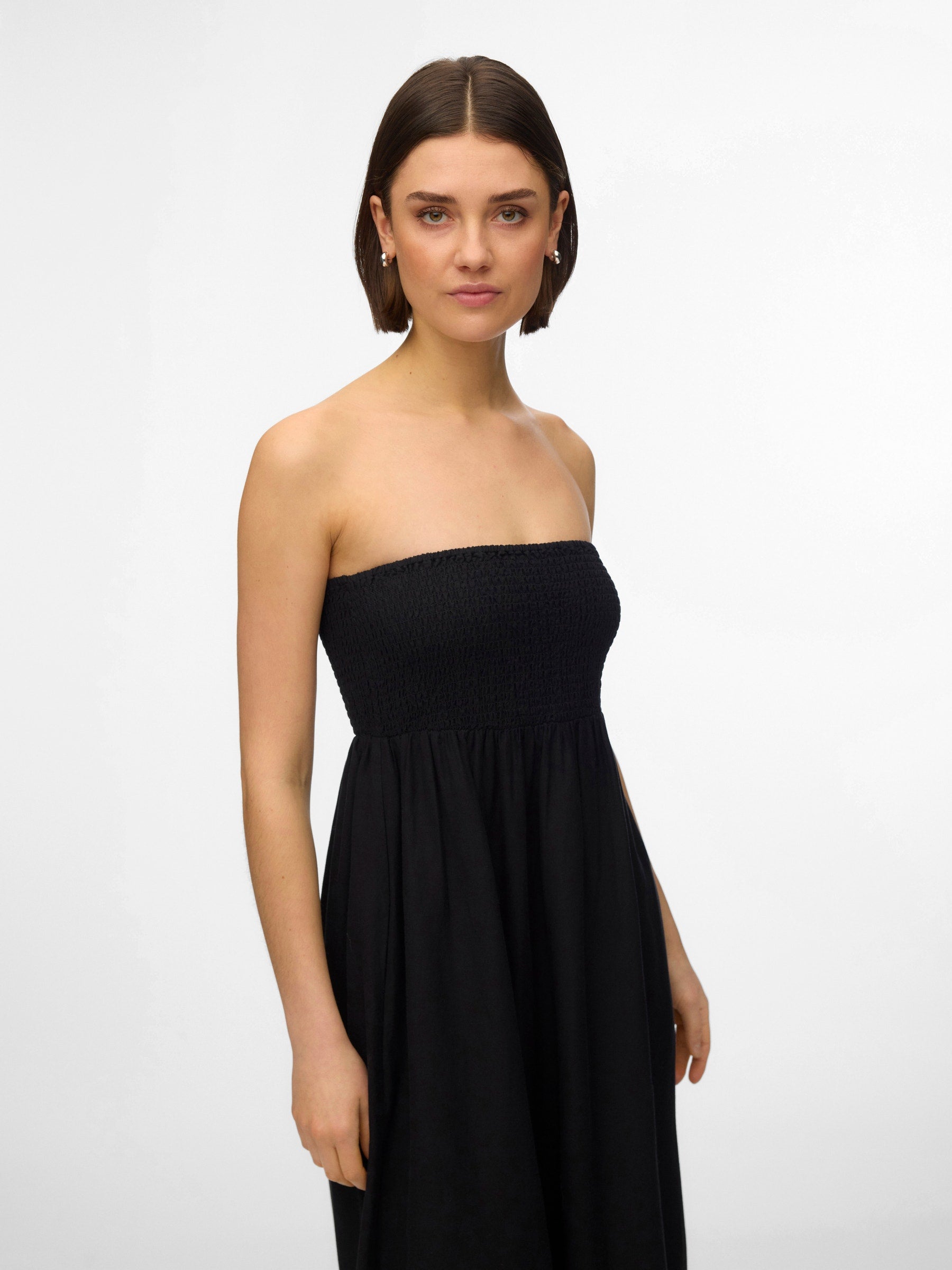 VERO MODA AWALISA bandeau ankle dress in black - Image 4