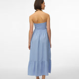 VERO MODA AWALISA bandeau ankle dress in brunnera blue - Image 2