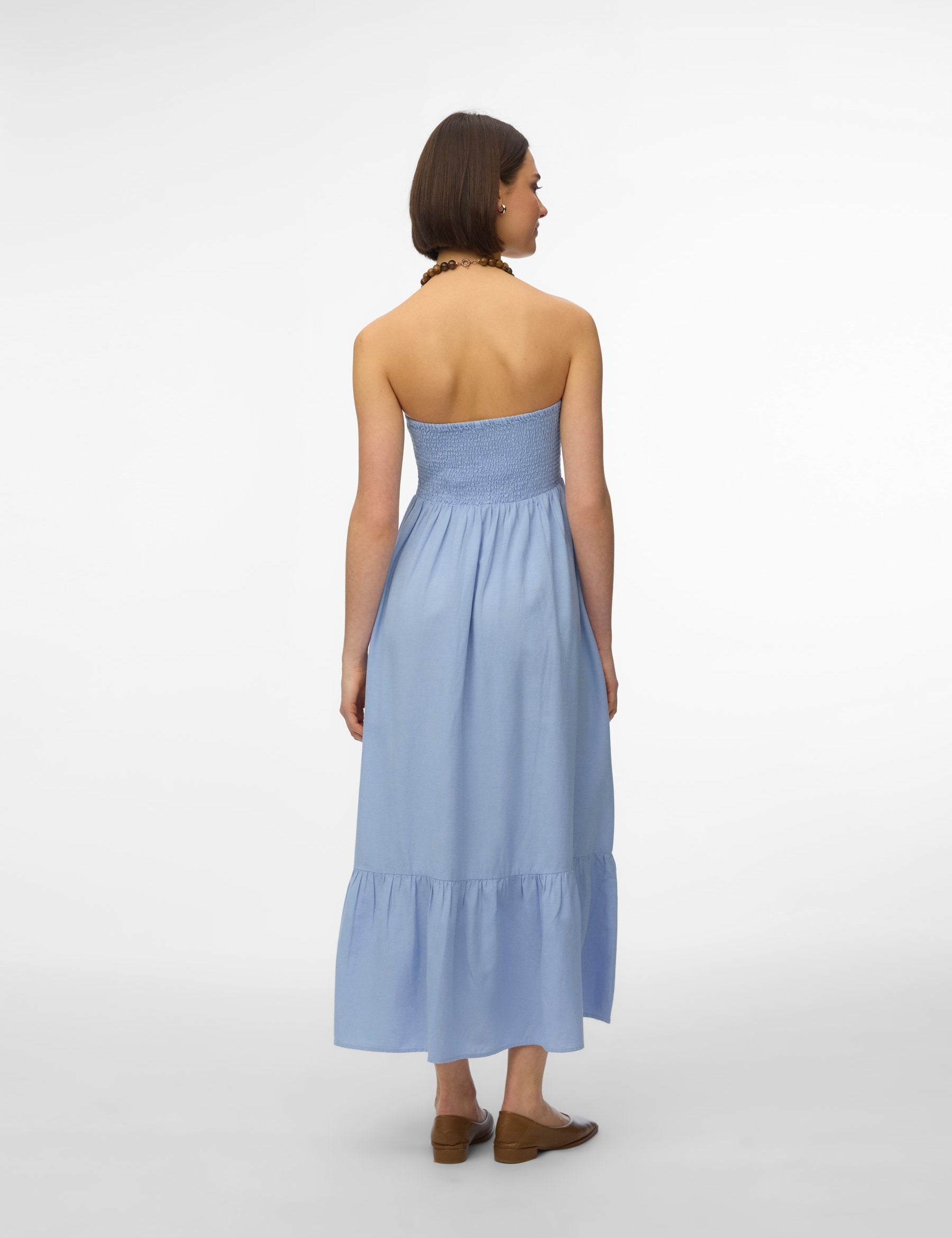 VERO MODA AWALISA bandeau ankle dress in brunnera blue - Image 2