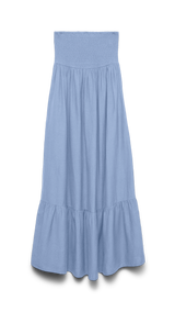 VERO MODA AWALISA bandeau ankle dress in brunnera blue - Image 3