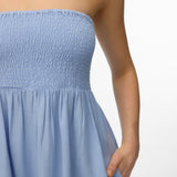 VERO MODA AWALISA bandeau ankle dress in brunnera blue - Image 5