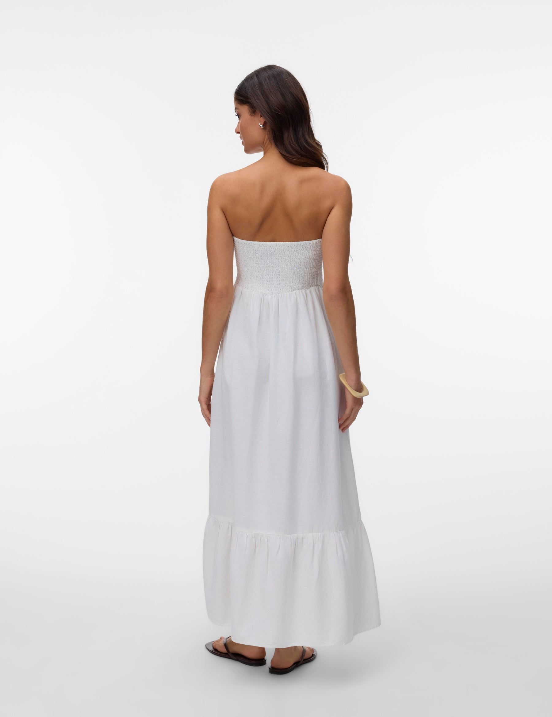 VERO MODA AWALISA bandeau ankle dress in snow white - Image 2