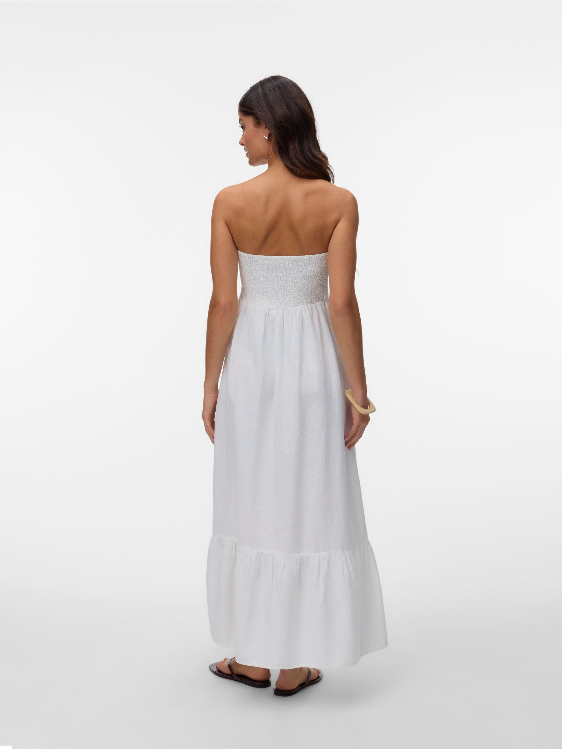 VERO MODA AWALISA bandeau ankle dress in snow white - Image 2