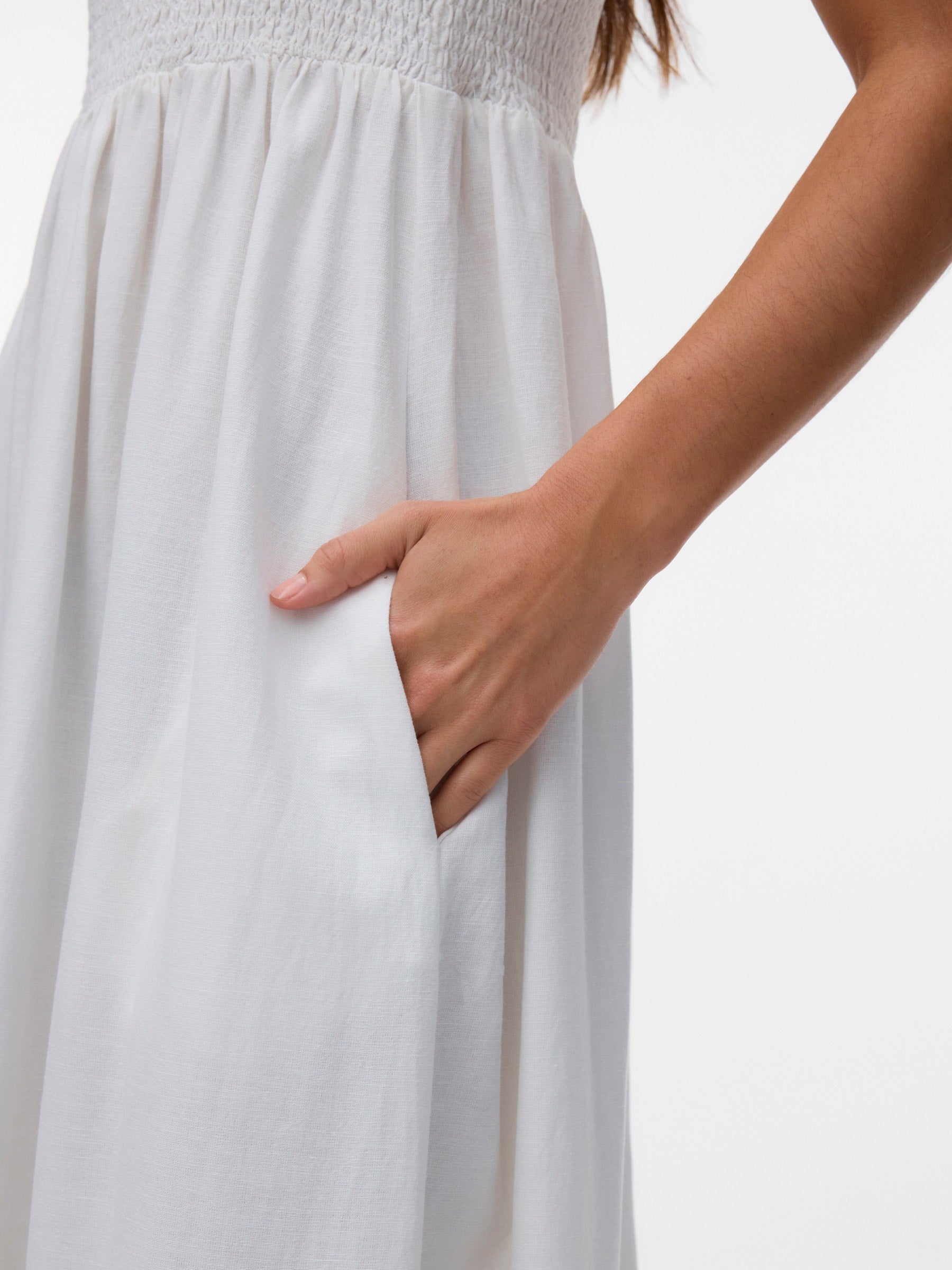 VERO MODA AWALISA bandeau ankle dress in snow white - Image 5