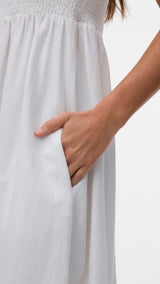VERO MODA AWALISA bandeau ankle dress in snow white - Image 5
