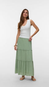 VERO MODA AWKEELEY long skirt in basil - Image 1