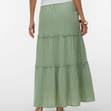 VERO MODA AWKEELEY long skirt in basil - Image 2