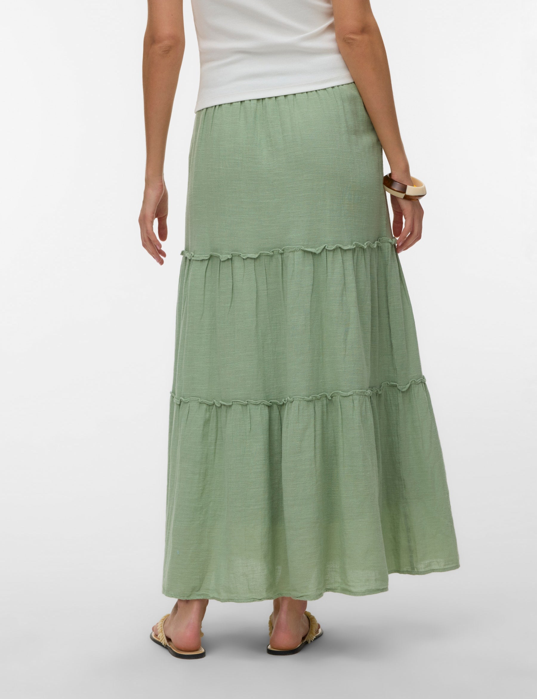 VERO MODA AWKEELEY long skirt in basil - Image 2