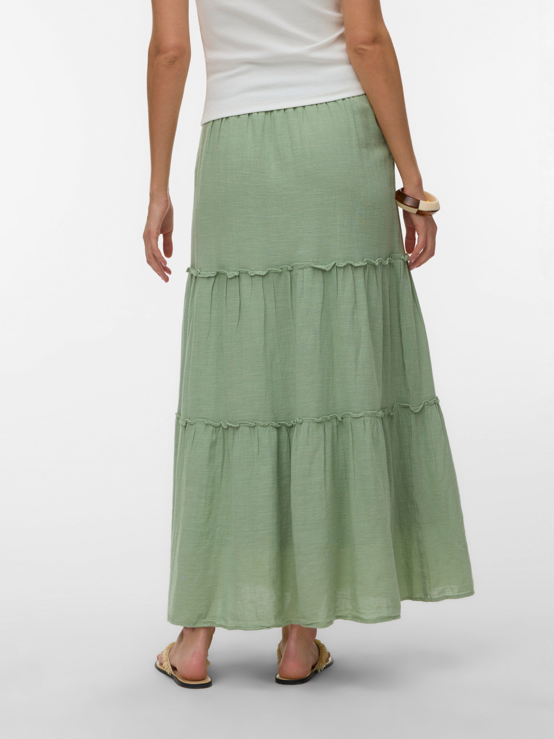VERO MODA AWKEELEY long skirt in basil - Image 2