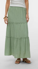 VERO MODA AWKEELEY long skirt in basil - Image 4