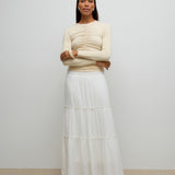 VERO MODA AWKEELEY long skirt in snow white - Image 1