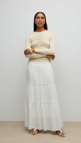 VERO MODA AWKEELEY long skirt in snow white - Image 1