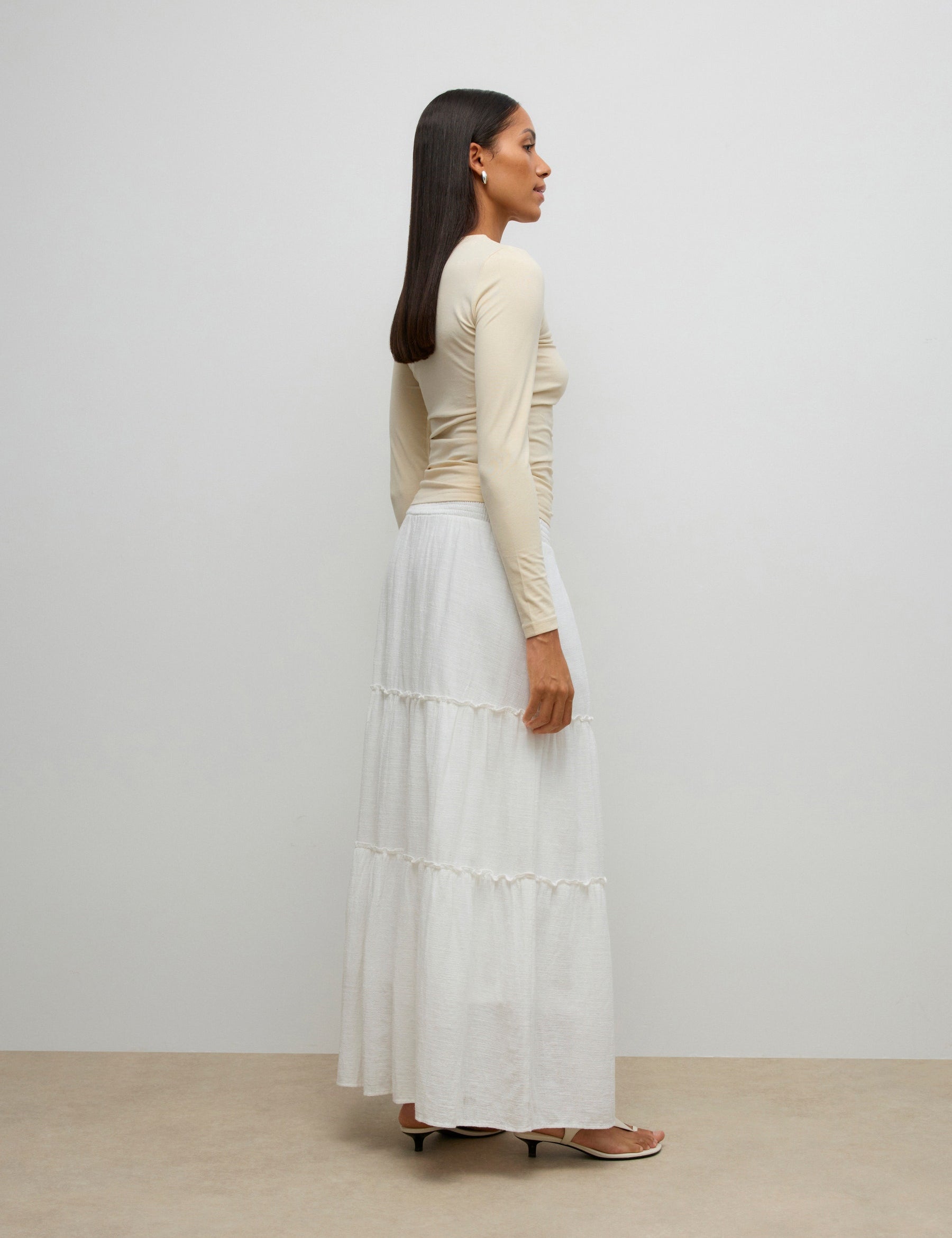 VERO MODA AWKEELEY long skirt in snow white - Image 2