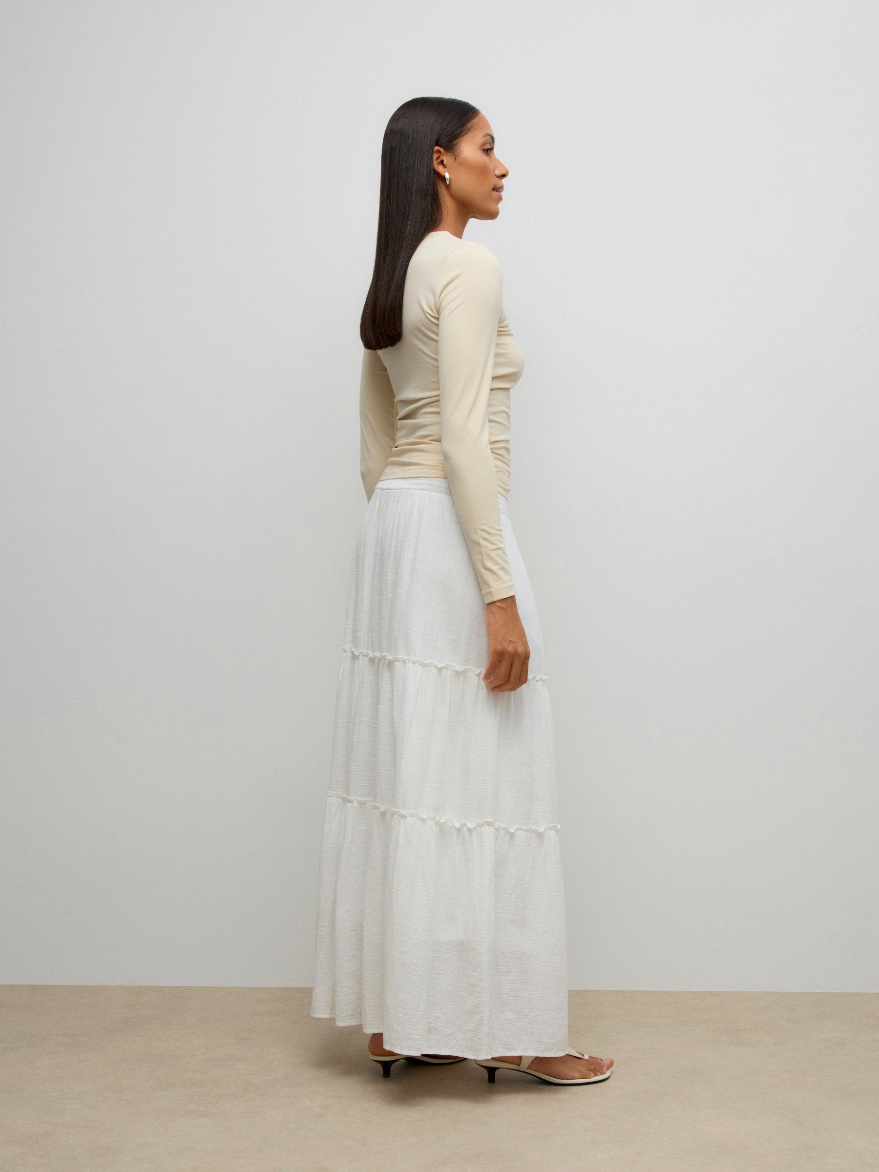 VERO MODA AWKEELEY long skirt in snow white - Image 2