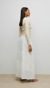 VERO MODA AWKEELEY long skirt in snow white - Image 2