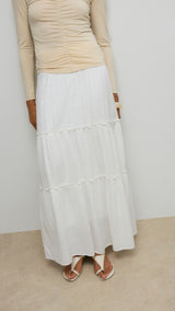 VERO MODA AWKEELEY long skirt in snow white - Image 6