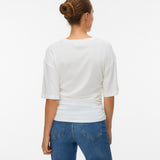 VERO MODA AWNAVARO 2/4 o-neck top in snow white - Image 2